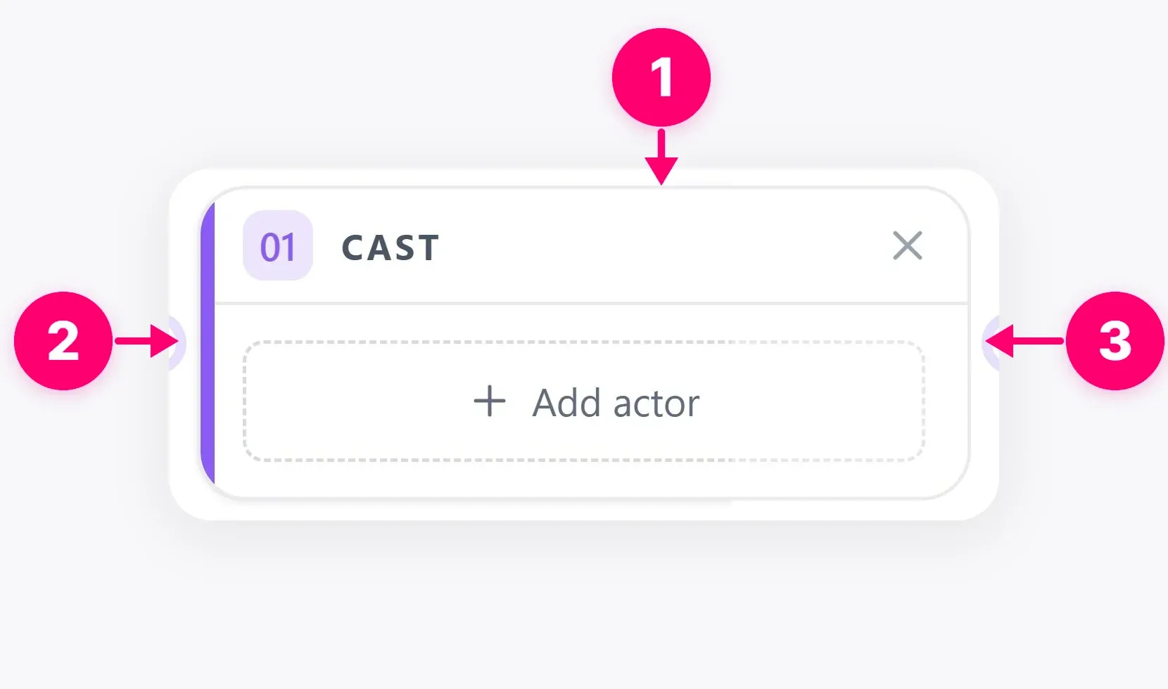 Empty Cast node before adding an actor.