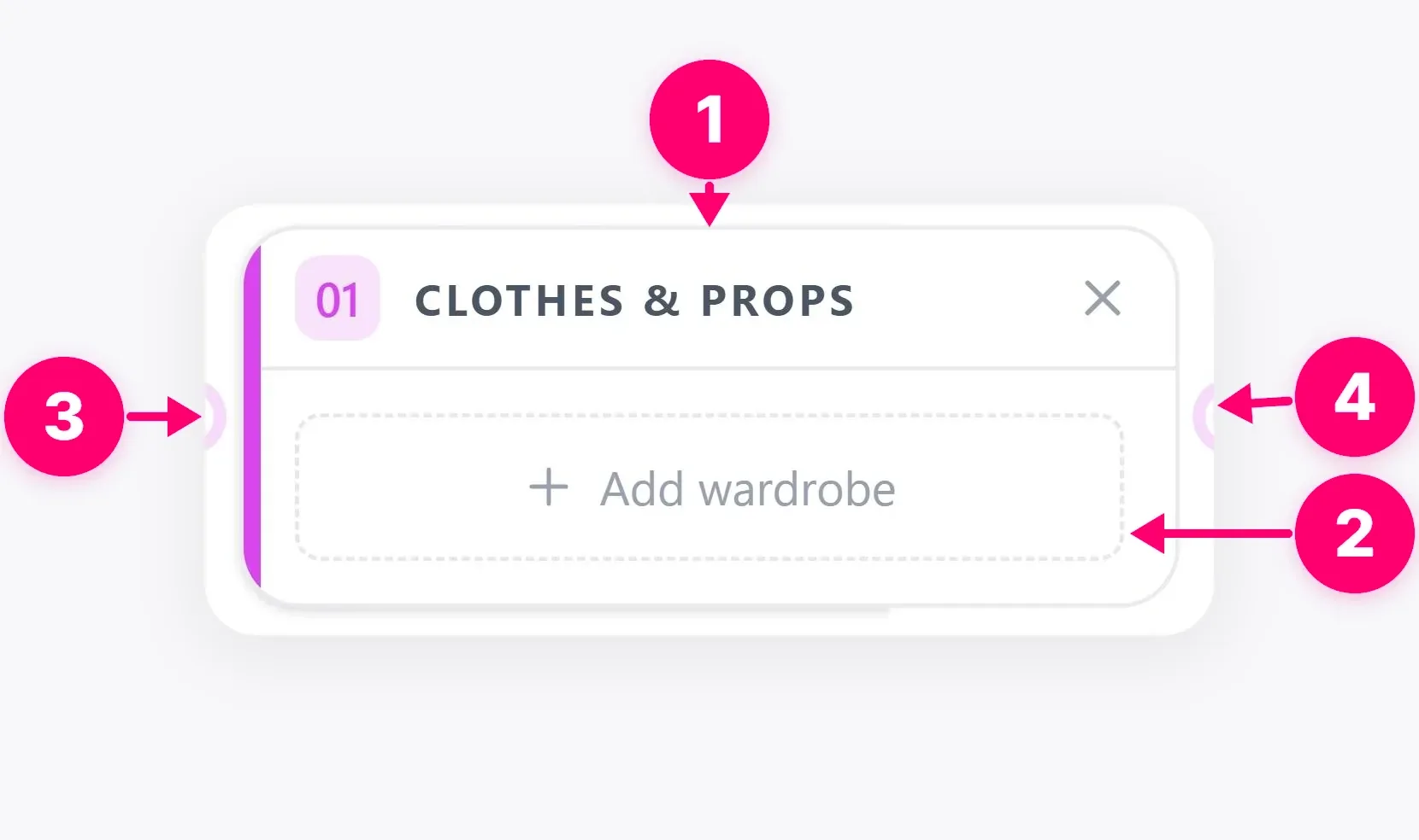 Clothes and Props node before an item is added.