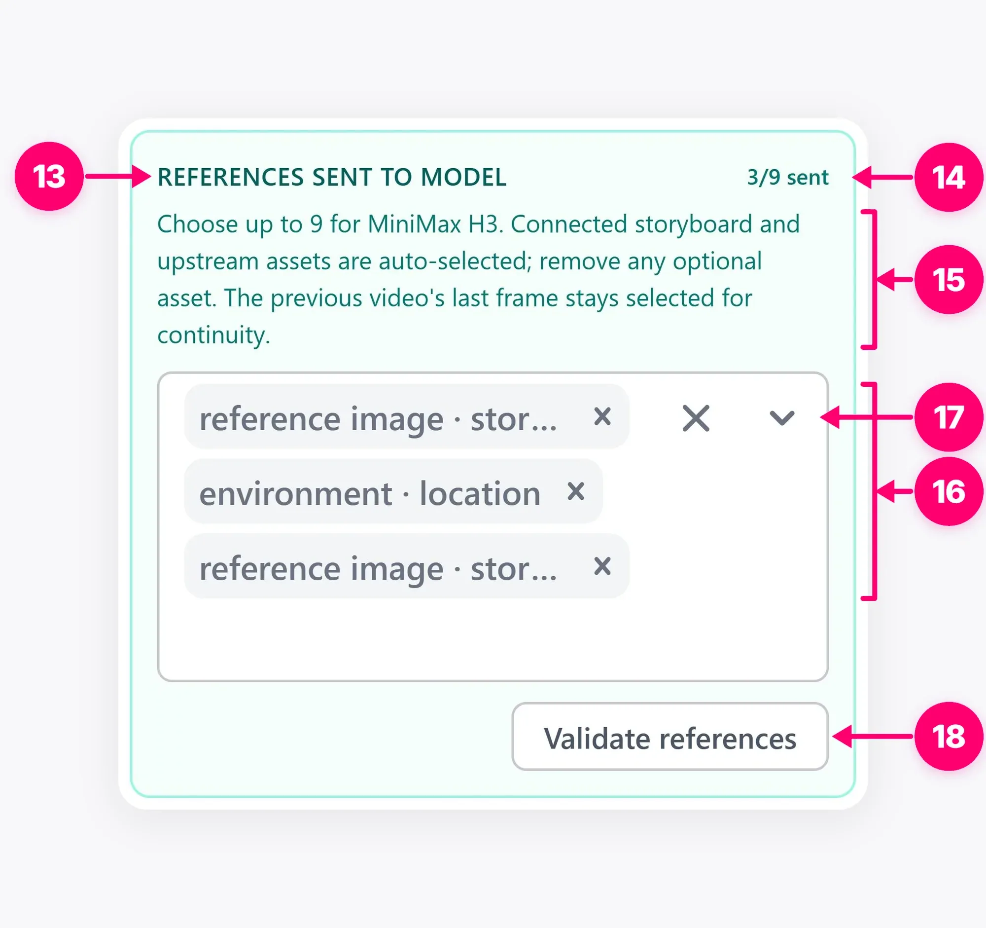 Scenes reference controls for the selected shots.